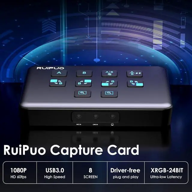 Alt view image 3 of 7 - HDMI Live Stream Switcher, 4K 60HZ Video Capture Card USB c HDMI to USB 3.0 Video Capture for Streaming,Podcasting,Compatible with PS5,PS4/Pro,Xbox Series X/S,Xbox One X/S,OBS