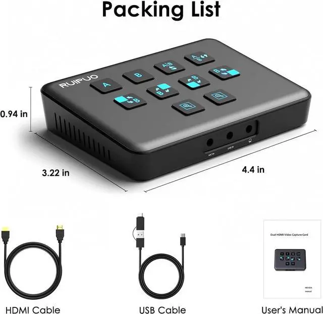 Alt view image 3 of 7 - Video Capture Card USB c, HDMI Live Stream Switcher, 4k HDMI to USB 3.0 Video Capture for Streaming,Podcasting,Compatible with PS5,PS4/Pro,Xbox Series X/S,Xbox One X/S,OBS