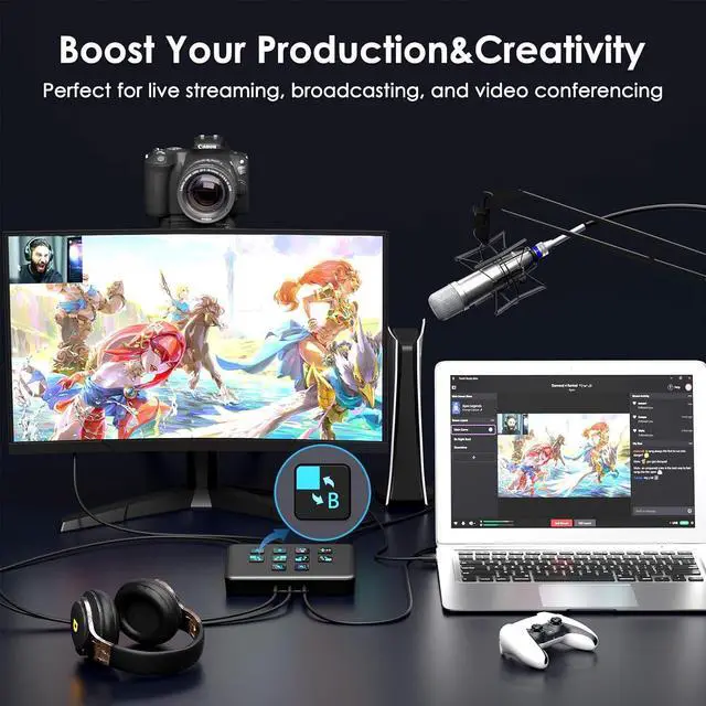 Alt view image 4 of 7 - Video Capture Card USB c, HDMI Live Stream Switcher, 4k HDMI to USB 3.0 Video Capture for Streaming,Podcasting,Compatible with PS5,PS4/Pro,Xbox Series X/S,Xbox One X/S,OBS