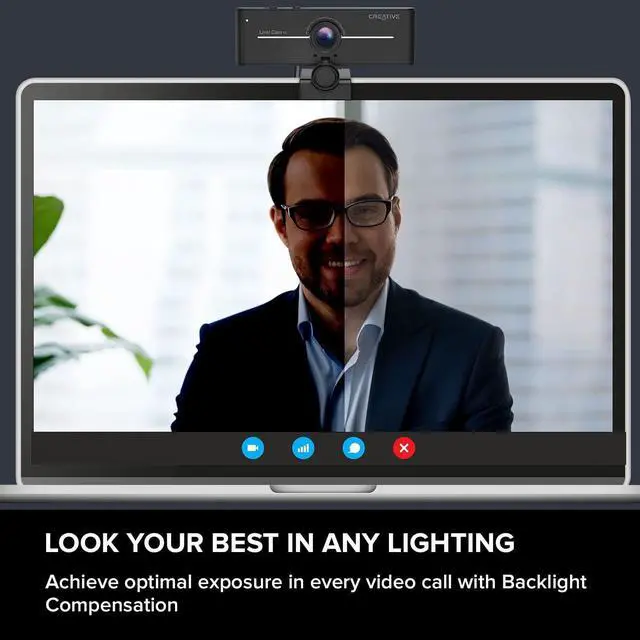 Alt view image 6 of 6 - Cam Sync 4K UHD USB Webcam with Backlight Compensation, Up to 40 FPS, 95° Wide-Angle Lens, Privacy Lens, Built-in Mics, Plug & Play for PC and Mac