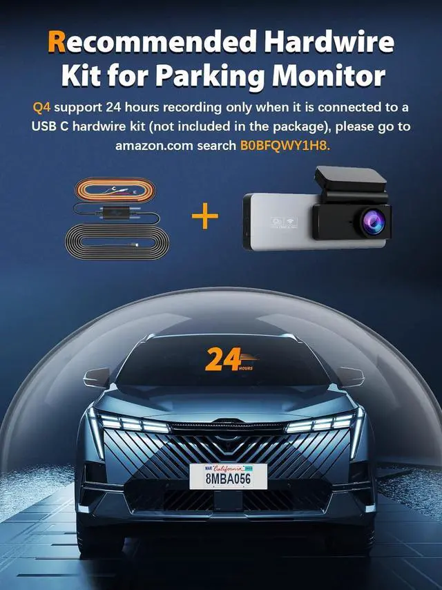 Alt view image 3 of 7 - Dash Cam Front and Rear 2K+1080P, Free 64GB SD Card, Built-in WiFi, 4K Single Front Dash Camera for Cars, Car Camera, Dual Dashcams for Cars with Night Vision, 24 Hours Parking Monitor, Loop Recording