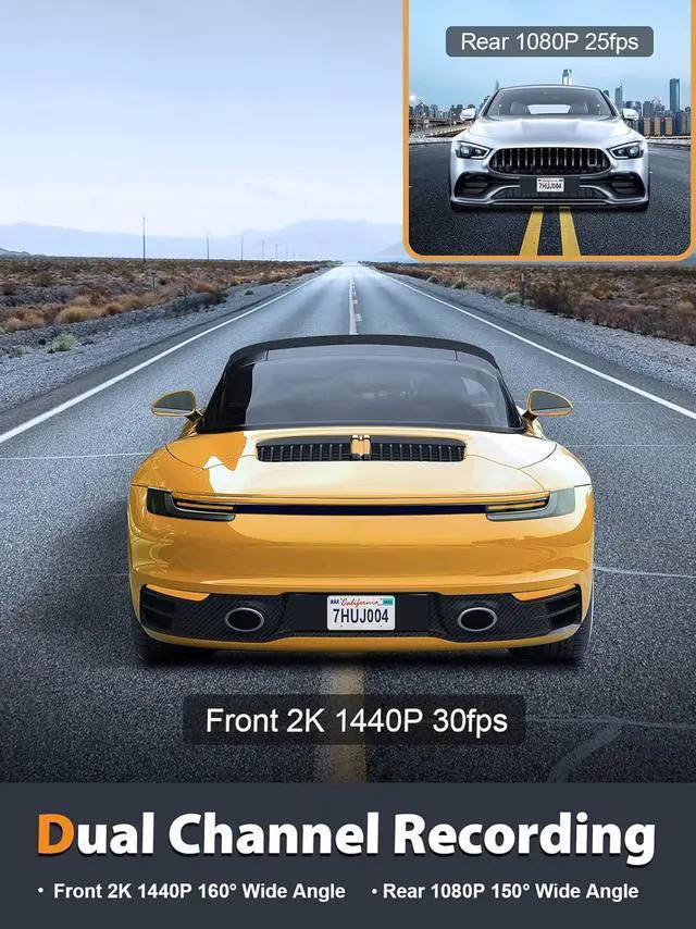 Alt view image 7 of 7 - Dash Cam Front and Rear 2K+1080P, Free 64GB SD Card, Built-in WiFi, 4K Single Front Dash Camera for Cars, Car Camera, Dual Dashcams for Cars with Night Vision, 24 Hours Parking Monitor, Loop Recording