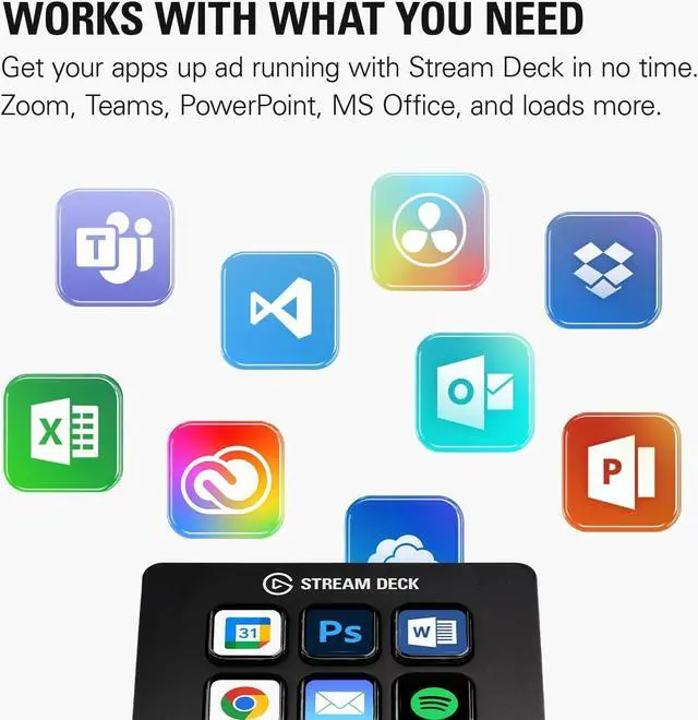 Alt view image 5 of 7 - Stream Deck Mini  Control Zoom, Teams, PowerPoint, MS Office and More, Boost Productivity with Seamless Integration for Daily Apps, Set Up Shortcuts Easily, Compatible with Mac and PC