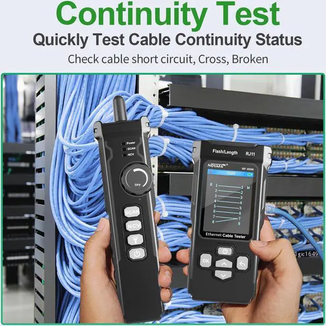 Alt view image 7 of 7 - Network Cable Tester with IP Scanner, TDR CAT5 CAT6 Ethernet Cable Tester, PoE PingTest, Network Rate Test, Port Flashing, Network Tester Cable Toner for RJ11 RJ45 Ethernet LAN