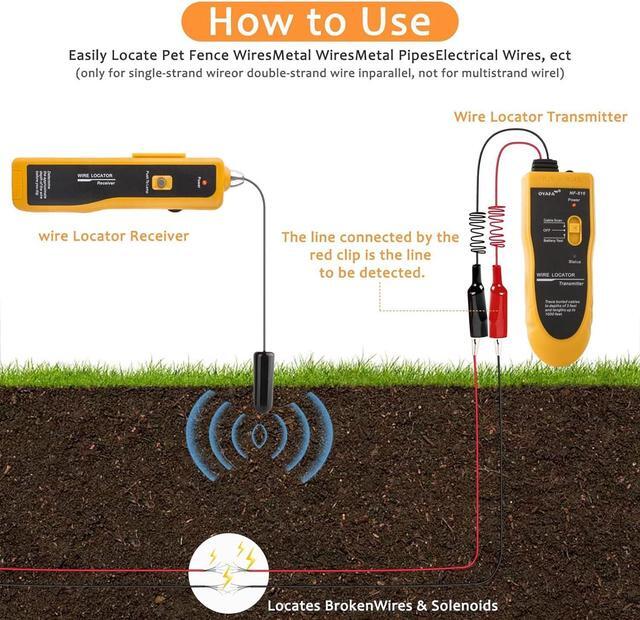 Alt view image 7 of 7 - Underground Wire Locator, Underground Cable Locator for Pet Fence Buried Sprinkler Valve, Cable Tester for Locating Irrigation Tone Generator Kit Probe, Electrical Wire Tracer with Earphone
