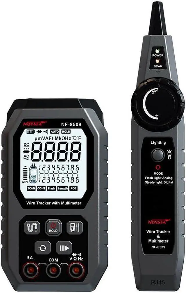 Main image of Network Cable Tester with Multimeter Tester, RJ45 CAT5 CAT6 Ethernet Cable Tester Port Flashing, NCV Anti-Burn AC DC Voltmeter POE Tester, Anti-Jamming TDR Network Tester Cable Toner