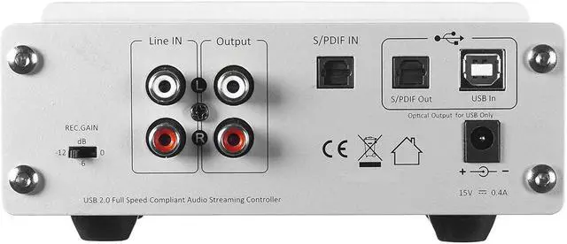 Alt view image 3 of 5 - Digital to Analog Converter/Headphone Preamp DAC with S/PDIF, Line, USB Input for PC/Laptop