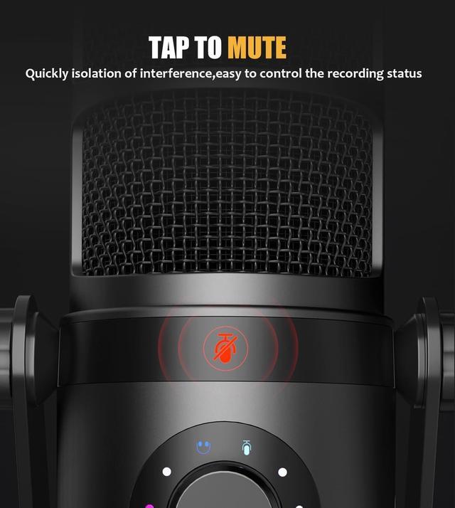 Alt view image 2 of 7 - Dynamic Microphone, USB/XLR Podcast PC Microphone with Software, EQ,Tap-to-Mute, Headphone Jack, Gain Knob & Volume Control, Studio Mic for Broadcast, Recording, Streaming & Gaming (PD400X)
