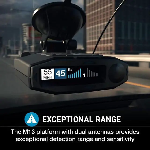 Alt view image 3 of 7 - 360c MKII Laser Radar Detector - Dual-Band Wi-Fi and Bluetooth Enabled, 360° Directional Arrows, Exceptional Range, Shared Alerts, Drive Smarter App, Black