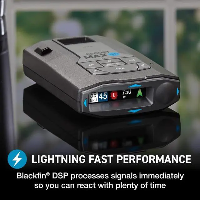 Alt view image 4 of 7 - 360c MKII Laser Radar Detector - Dual-Band Wi-Fi and Bluetooth Enabled, 360° Directional Arrows, Exceptional Range, Shared Alerts, Drive Smarter App, Black