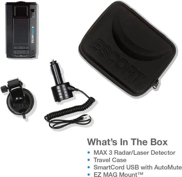 Alt view image 7 of 7 - ESCORT MAX 3 Laser Radar Detector - Bluetooth Connectivity, Premium Range, Advanced Filtering, AutoLearn Technology, Voice Alerts, OLED Display, Escort Live App