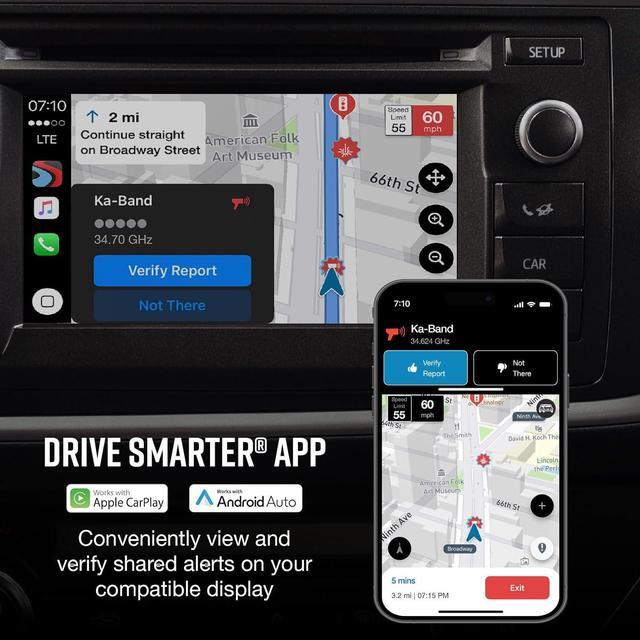 Alt view image 7 of 7 - Cobra RAD 700i Laser Radar Detector with Premium Detection, AutoLearn Intelligence, Advanced Filtering, Drive Smarter App, Laser Eye Front/Rear Detection - Black