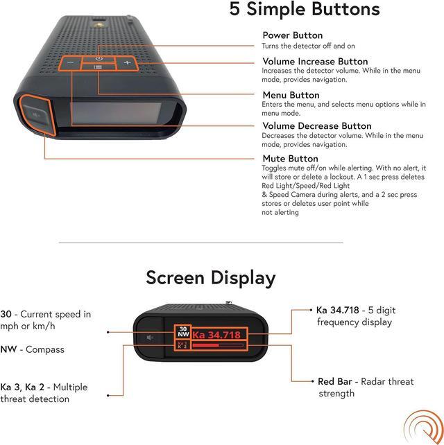 Alt view image 5 of 7 - Radenso DS1 Extreme Range Radar Detector - Magnet Mount, Bluetooth, Color OLED Display, Less False Alerts, Auto GPS Lockouts, USA Technical Support