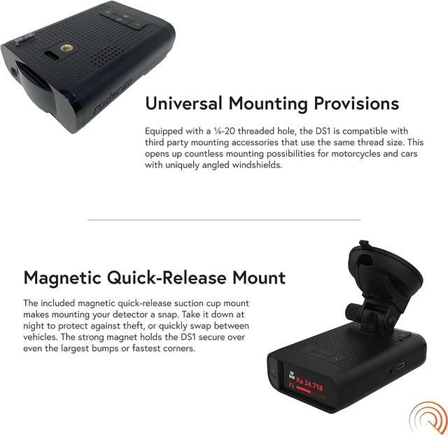 Alt view image 4 of 7 - Radenso DS1 Extreme Range Radar Detector - Magnet Mount, Bluetooth, Color OLED Display, Less False Alerts, Auto GPS Lockouts, USA Technical Support