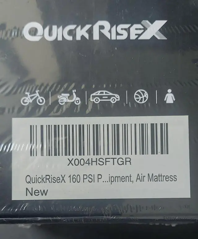 Alt view image 4 of 4 - Portable Air Compressor Pump 160 PSI, Rechargeable, Stainless Steel Body, for Car & Bike Tires