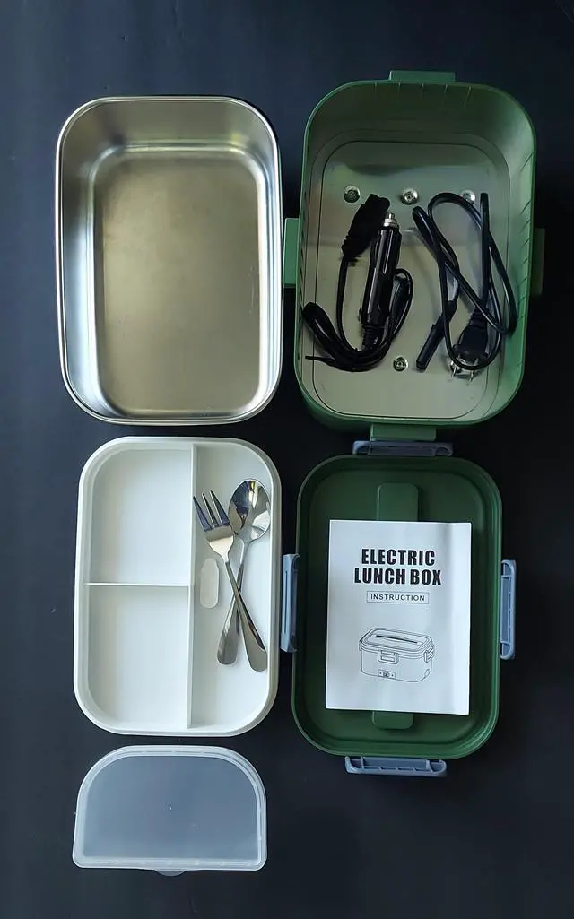 Alt view image 3 of 7 - 100W Electric Lunch Box Food Heater 1.8L Portable Food Warmer for Car Truck Home