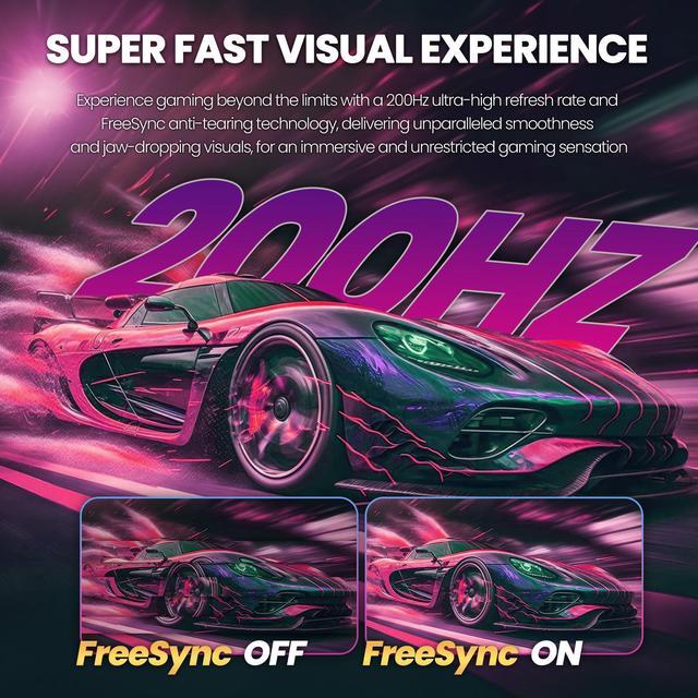 Alt view image 6 of 7 - 30" Curved Gaming Monitor, 144Hz/200Hz Ultrawide Computer Monitor, WFHD(2560*1080P)VA Screen,21:9,1500R,99%sRGB, PC Monitors Support FreeSync, With HDMI/DP, Support Wall Mount- Black