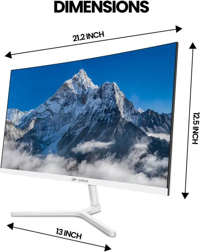 Alt view image 7 of 7 - CRUA 24 Inch Curved Monitor, FHD(1920×1080p) 100HZ 99% sRGB Computer Monitors, LED Filter Blue Light 178° Wide Viewing Angle PC Monitor for Home, Office and Dormitory(HDMI, VGA)-White