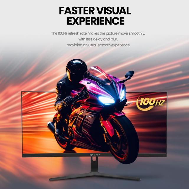 Alt view image 7 of 7 - CRUA 30" Curved Gaming Monitor, 100Hz Ultrawide Computer Monitor, WFHD(2560*1080P)VA Screen,21:9,1500R,99%sRGB, PC Monitors Support FreeSync, With HDMI/DP, Support Wall Mount- Black
