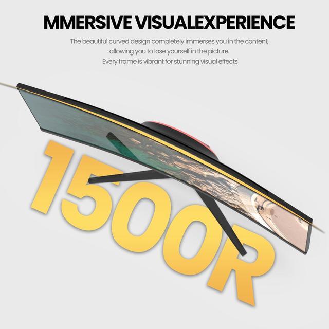 Alt view image 8 of 7 - CRUA 30" Curved Gaming Monitor, 100Hz Ultrawide Computer Monitor, WFHD(2560*1080P)VA Screen,21:9,1500R,99%sRGB, PC Monitors Support FreeSync, With HDMI/DP, Support Wall Mount- Black