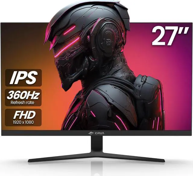 Main image of CRUA 27Inch Gaming Monitor, IPS 360Hz Computer Monitor FHD(1920*1080P), 99%sRGB, PC Monitor That compatible AMD Freesync, HDMI 2.1 & Displayport 1.4, Support Wall Mountable Installs-Black