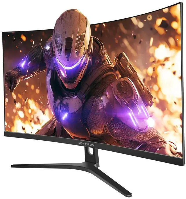 Alt view image 2 of 14 - CRUA 27" Curved Monitor, FHD(1920x1080P) VA Panel, 100HZ, 120% sRGB Professional Computer Monitor, Narrow Bezels on Three Sides, Blue Light Filter, Office and Dormitory(HDMI, VGA)-Black