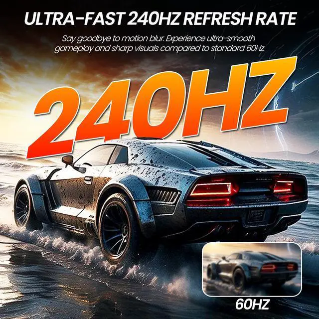 Alt view image 5 of 14 - CRUA 27" 240Hz Gaming Monitor, 2k QHD(2560 * 1440P) IPS Screen Computer Monitor, Supports AMD Freesync, 120% sRGB, Blue Light Filter, Built-in Speakers, Wall Mountable Installs(HDMI 2.0/DP 1.4)-White