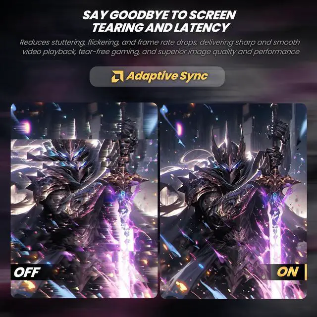 Alt view image 6 of 14 - CRUA 27" 240Hz Gaming Monitor, 2k QHD(2560 * 1440P) IPS Screen Computer Monitor, Supports AMD Freesync, 120% sRGB, Blue Light Filter, Built-in Speakers, Wall Mountable Installs(HDMI 2.0/DP 1.4)-White