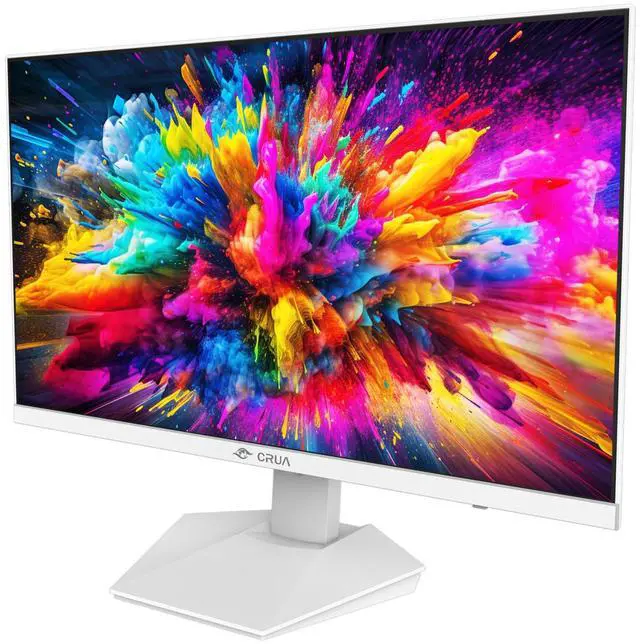 Alt view image 2 of 14 - CRUA 27 White 4K UHD Monitor  IPS Panel, 3840×2160 Resolution, 60Hz Refresh, 120% sRGB Wide Color, FreeSync, USB Type-C, HDMI & DP, Eye-Care Tech, VESA Mountable for Work, Streaming & Home Office