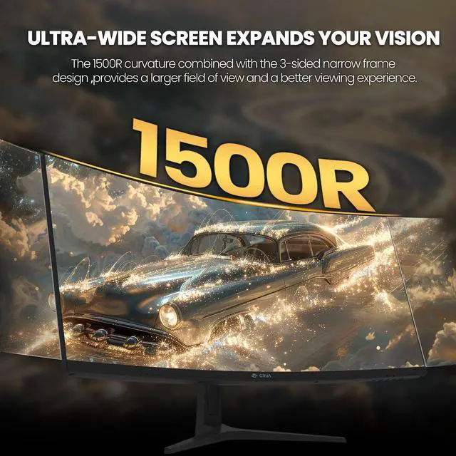 Alt view image 6 of 12 - CRUA 34 WQHD Ultrawide Gaming Display 21:9 Curved 3440×1440, 165Hz/144Hz Smooth Motion, 1500R VA Panel, 120% sRGB, FreeSync, PIP/PBP, HDMI 2.0 & DP 1.4, VESA Mount Ready Black