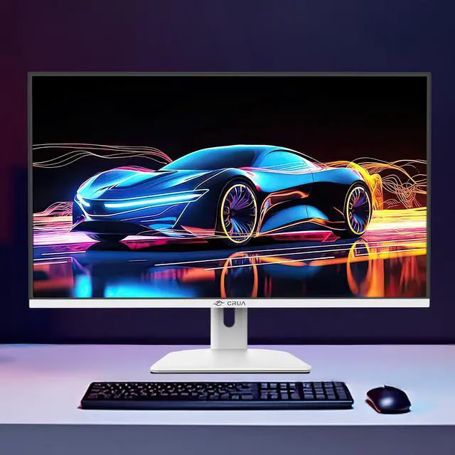 Alt view image 7 of 7 - CRUA 27 Inch Gaming Monitor 360HZ, 2K QHD 2560x1440 IPS Panel White Computer Monitors with Built in Speakers, Support AMD FreeSync, 120% sRGB, Blue Light Filter, DP1.4 & HDMI2.1, Wall Mountable