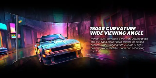 Alt view image 3 of 7 - CRUA 27" Gaming Monitor, QHD 2560×1440 IPS Display, 240Hz, AMD FreeSync, 120% sRGB, Built-in Speakers, HDMI 2.0 & DP 1.4, VESA Mount, White Computer Monitor