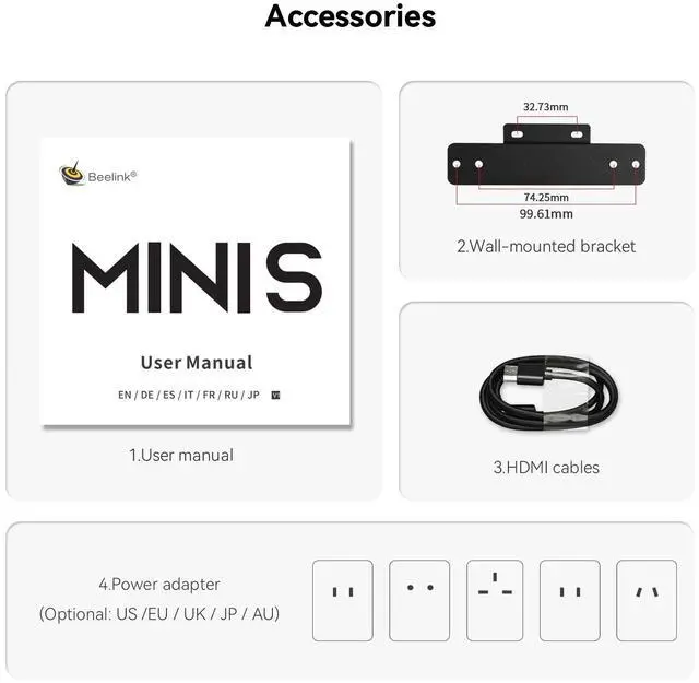 Alt view image 7 of 7 - Beelink Mini PC N100  Intel 12th Gen  (up to 3.4GHz), Mini S12 Pro 16GB DDR4 RAM 500GB SSD,W11,Dual 4K Display