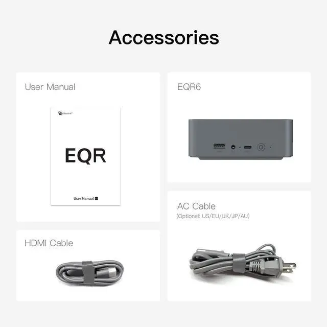 Alt view image 7 of 7 - Beelink EQR6 Mini PC, AMD Ryzen 5 6600U(up to 4.5GHz),24G LPDDR5,RAM 500G NVME SSD,Dual 1000Mbps Ethernet LAN,Dual HDMI,WiFi6,Bluetooth5.2