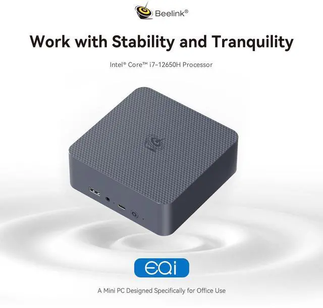 Alt view image 2 of 7 - Beelink EQi12 Mini PC, Intel Core 12650H (up to 4.7GHz) 10C/16T, Mini Computer 32GB DDR4 3200MHz 1TB PCIe4.0 SSD,Dual Gigabit Ethernet,Wifi6,Bluetooth5.2