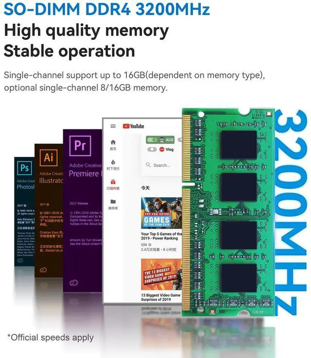 Alt view image 4 of 7 - Beelink MINI PC N95 MINI S 12 (up to 3.4GHz),12GB DDR4 RAM, 256GB SSD,PCIE,WiFi5,Bluetooth 4.2 office mini pc/2.5Gbps/W11 Home