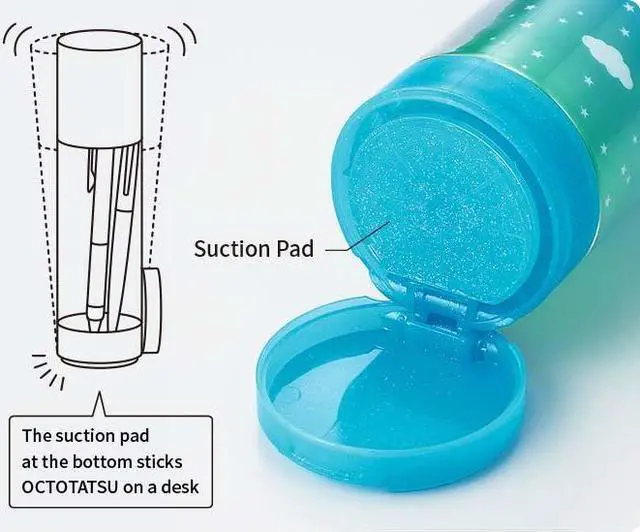 Alt view image 3 of 4 - King Jim Octotatsu Pencil Case Self Standable Non-falling Pencase Yellow