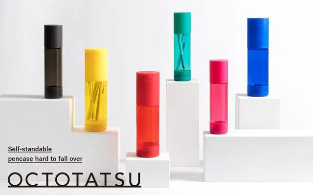 Alt view image 4 of 4 - King Jim Octotatsu Pencil Case Self Standable Non-falling Pencase Yellow