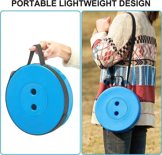 Alt view image 7 of 7 - BAKOD Retractable Folding Camping Stool, Portable Telescopic Stool Chair Lightweight Collapsible Stool for Camping, Fishing, Hiking, BBQ BLUE