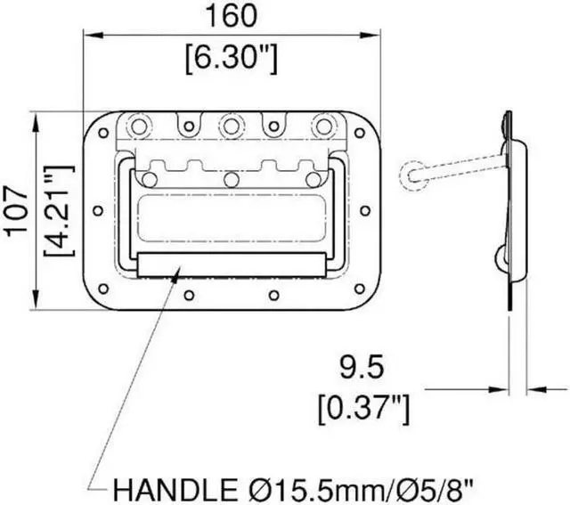Alt view image 2 of 2 - Penn Elcom H7154K Spring Flex Cabinet Handle Black