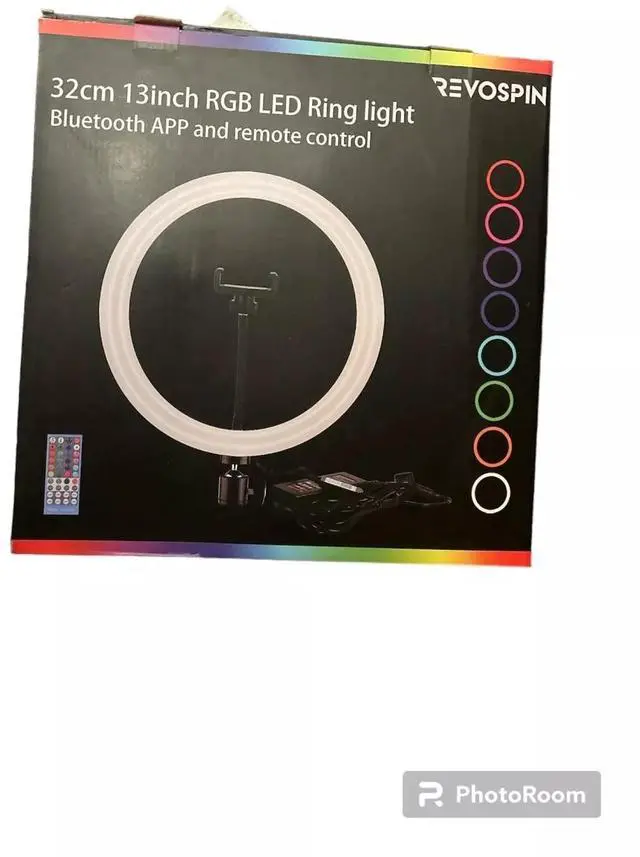 Alt view image 2 of 7 - BAKOD 13" RGB 360 Ring Light by Revospin Ideal for Photobooths & Selfies with Adjustable Color Settings