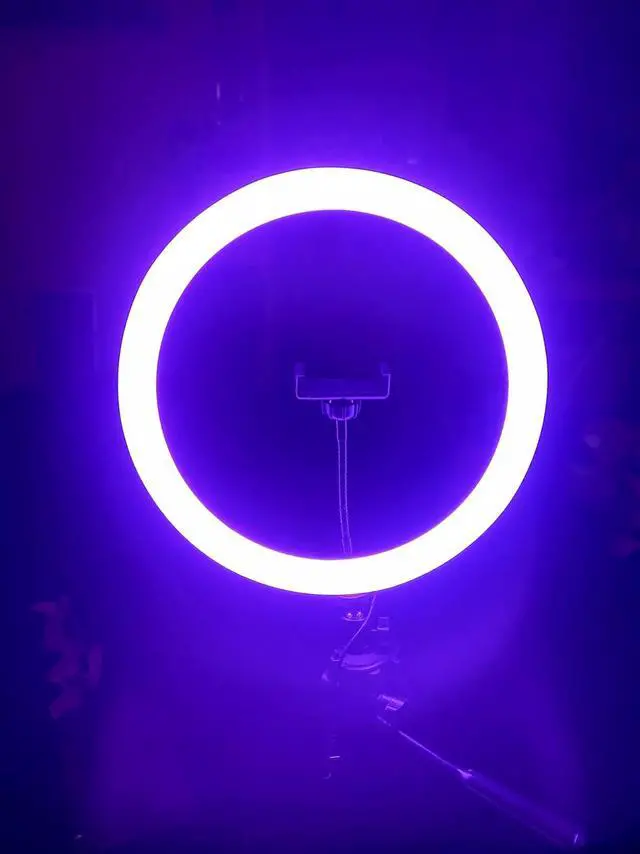 Alt view image 6 of 7 - BAKOD 13" RGB 360 Ring Light by Revospin Ideal for Photobooths & Selfies with Adjustable Color Settings