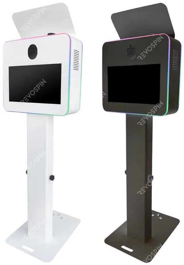 Alt view image 2 of 6 - BAKOD Glamify Photo Booth Shell Starter Package with 19" Touch Monitor, 2 Internal Flash, Power Strip, and Road Case - WHITE