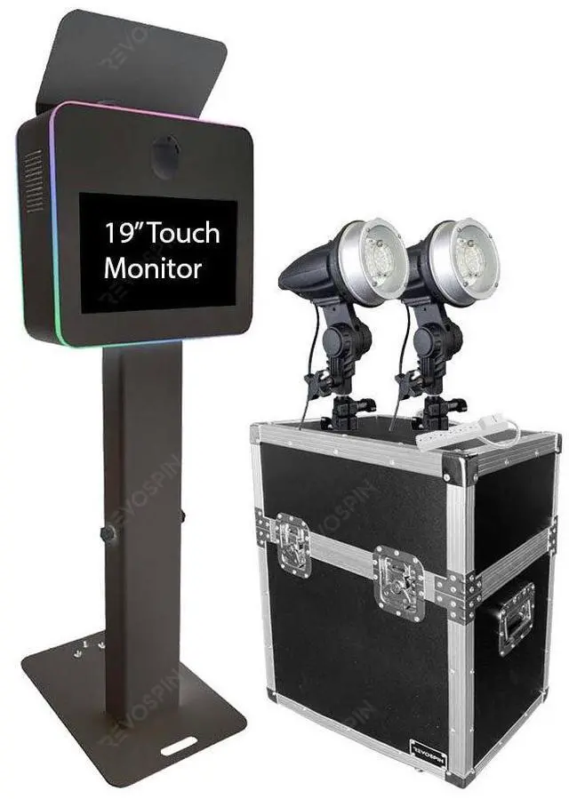 Main image of BAKOD Glamify Photo Booth Shell Starter Package with 19" Touch Monitor, 2 Internal Flash, Power Strip, and Road Case - BLACK