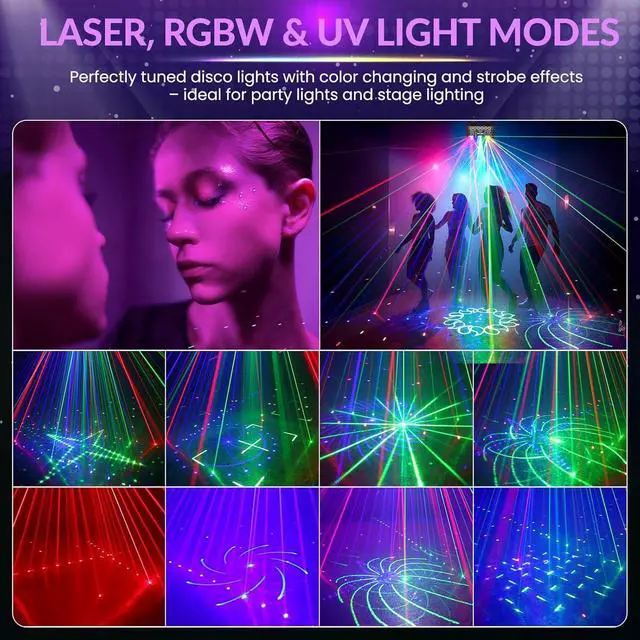Alt view image 4 of 7 - BAKOD 27-Eyes Laser Stage Light  RGB Rave Beam Show Projector for DJ, Disco, Party, Club, Bar, Parties, Rave