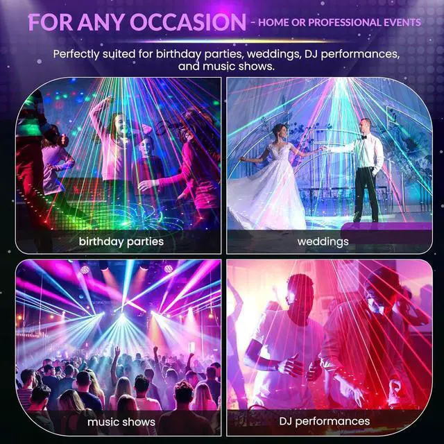 Alt view image 3 of 7 - BAKOD 27-Eyes Laser Stage Light  RGB Rave Beam Show Projector for DJ, Disco, Party, Club, Bar, Parties, Rave