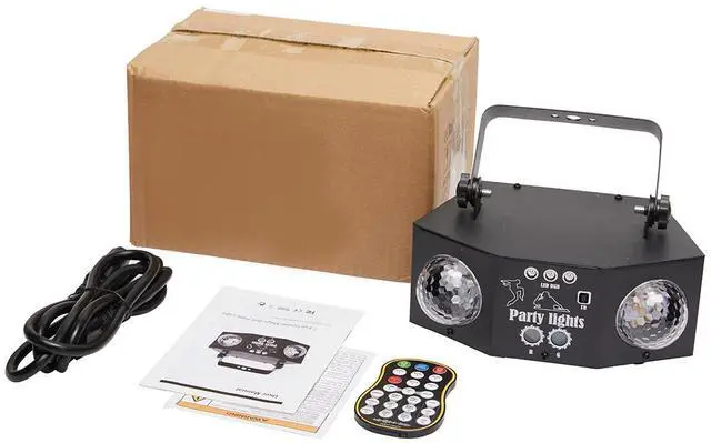 Alt view image 7 of 7 - BAKOD Double Magic Disco Ball Light  Sound Activated LED Party Light for Parties, DJ events, Clubs, Home, Disco, Bar