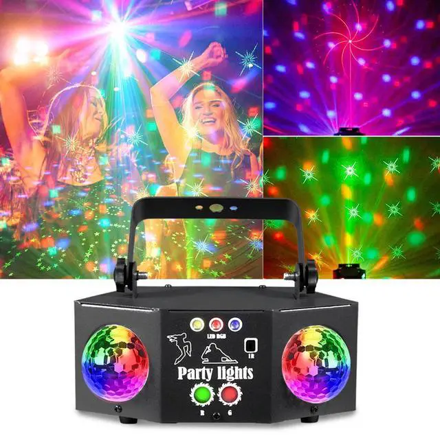 Main image of BAKOD Double Magic Disco Ball Light  Sound Activated LED Party Light for Parties, DJ events, Clubs, Home, Disco, Bar