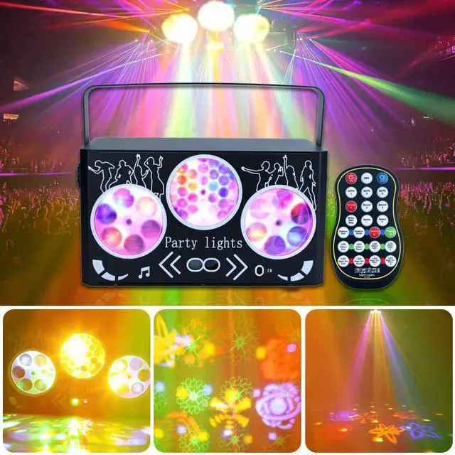 Alt view image 2 of 7 - BAKOD Kaleidoscope Gobo LED Party Light  Sound Activated & Remote Controlled for DJ, Disco, Party, Club, Bar, Parties