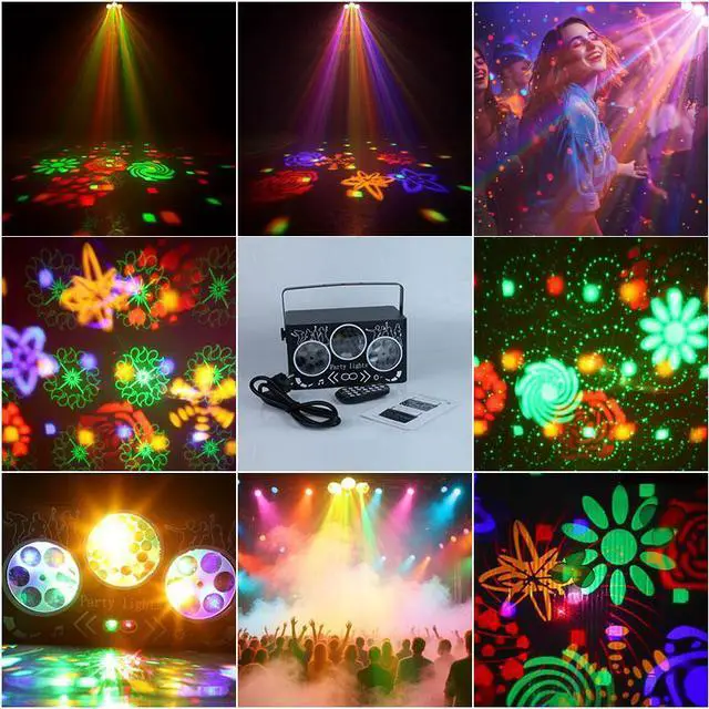 Alt view image 3 of 7 - BAKOD Kaleidoscope Gobo LED Party Light  Sound Activated & Remote Controlled for DJ, Disco, Party, Club, Bar, Parties